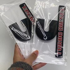 2PCS SET Cummins Turbo Diesel Emblems Badges For RAM 2500 3500 Fender Nameplate