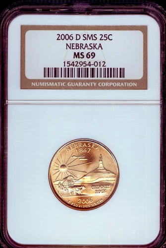 2006 -D SMS NEBRASKA State Territorial Quarter MS69 by NGC