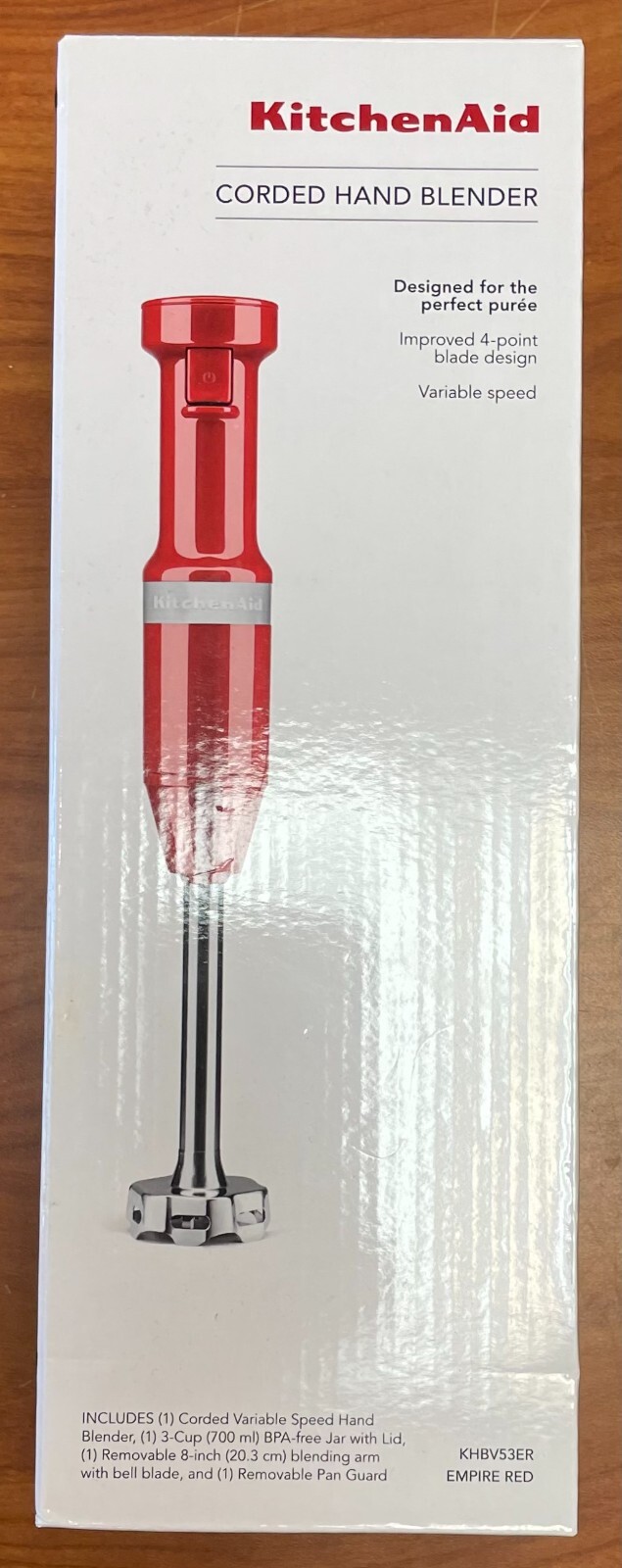 NEW!! KitchenAid Variable Speed Corded Hand Blender KHBV53ER Empire