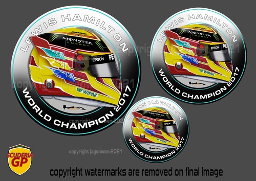 Pegatinas de vinilo para casco Lewis Hamilton Champion Circle F1 2008-2025 - Imagen 5 de 19