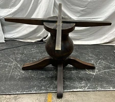 Traditonal Wooden Pedestal, Table Base, Brown