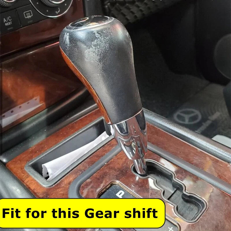 Cubierta de panel de perilla de cambio de marchas gris para Mercedes Benz A C E G gamuza Alcántara Foto 4 de 4