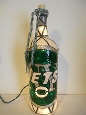 New York Jets Inspired Hand Painted Lighted Wine Bottle Stained Glass look