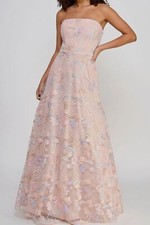 Morgan & Company Women's Pink Juniors Strapless Embroidery & Sequin Dress Size 3