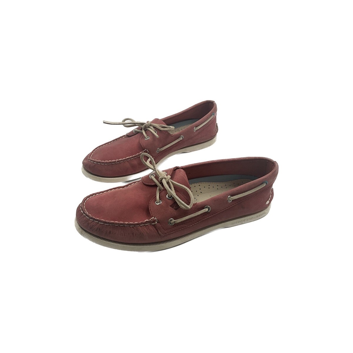 Sperry Top Sider Shoes - Red Leather Lace Up Boat Deck  display picture 3