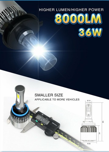 Alla Lighting CSP LED Best Seller 9012 Headlight Replacement Bulb,Xenon White 6K - Picture 9 of 10