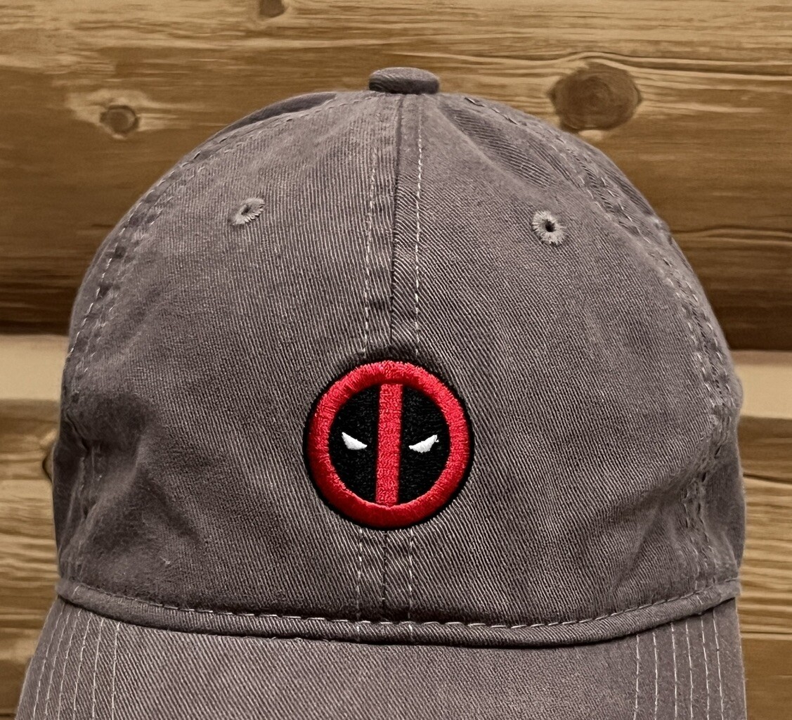 Marvel Deadpool Hat Cap Strap Back Brown Logo Com… - image 2