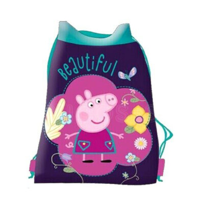 Peppa Pig Sportbeutel Schuhbeutel Turnbeutel Shoebag Sporttasche lila