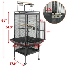61" Large Bird Cage Large Play Top Parrot Finch Cage Pet Supplies Removable Part
