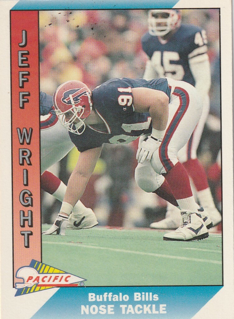 FREE SHIPPING-MINT-1991 Pacific Jeff Wright #37 BILLS PLUS BONUS CARDS