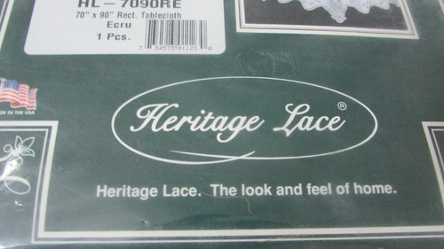 Heritage Lace Heirloom Ecru Tablecloth 70" X 90" Dining Room Wedding Banquet NEW - Picture 4 of 6
