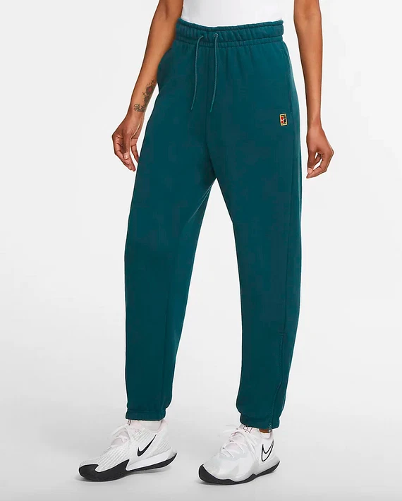 Nike Court Womens Tennis Pants Dark Teal Fleece Sweatpants CK8436 300 Size  SMALL