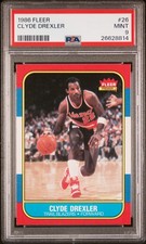 1986 FLEER #26 CLYDE DREXLER PSA 9