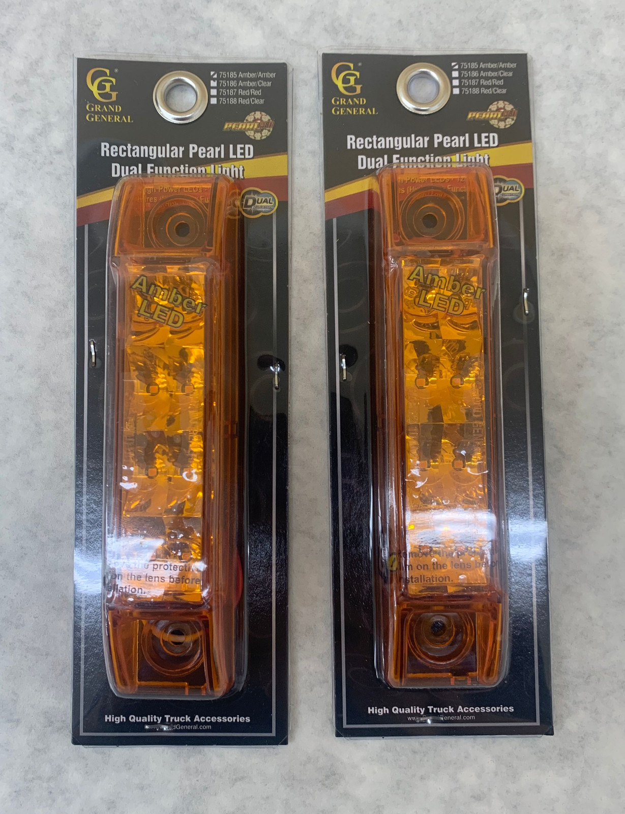 (Lot of 2) Grand General 75185 Rectangular Pearl 6" LED Dual Function Light