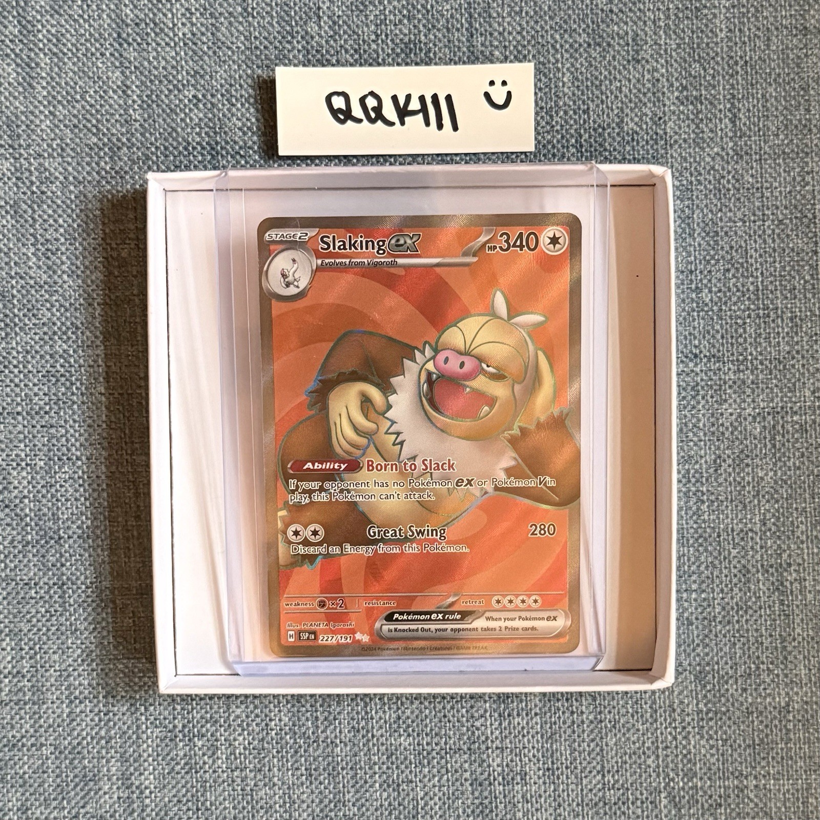 Slaking EX 227/191 Surging Sparks Full Art Holo Pokemon Card NM/M