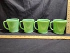 Lot Of 4 Fire King Jadeite D Shape Handle Coffee Mug Jadite Ware New Old Stock!!
