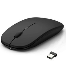 Wireless Rechargeable Mouse for Laptop Computer PC, Slim Mini Noiseless Cordles