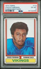 1974 TOPPS PARKER BROTHERS #113 CHUCK FOREMAN PSA 6