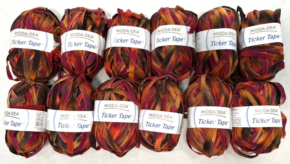 Lot 2 Moda Dea Ticker Tape - 1.76 oz - Orange/Magenta/Yellow Yarn - Sunset #9273 - Image 4 of 4