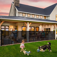 Retractable Baby Gates - 200" Extra Wide Retractable Dog Gate, 42" Extra Tall Me
