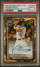 2024 Bowman Draft Chrome Sapphire Konnor Griffin Gold Auto /50 #CPAKG PSA 10