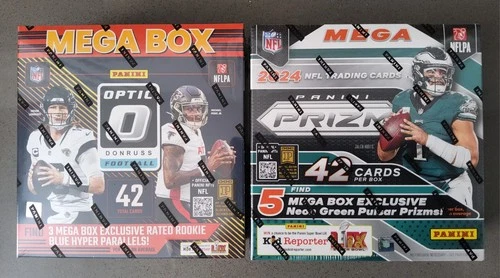 2024 Panini Donruss Optic Football & Prizm Football Mega Box Lot of 2