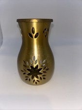 Vintage Brass Pierced Tea Light Candle Holder - 5x3x2.5" - THE BODY SHOP