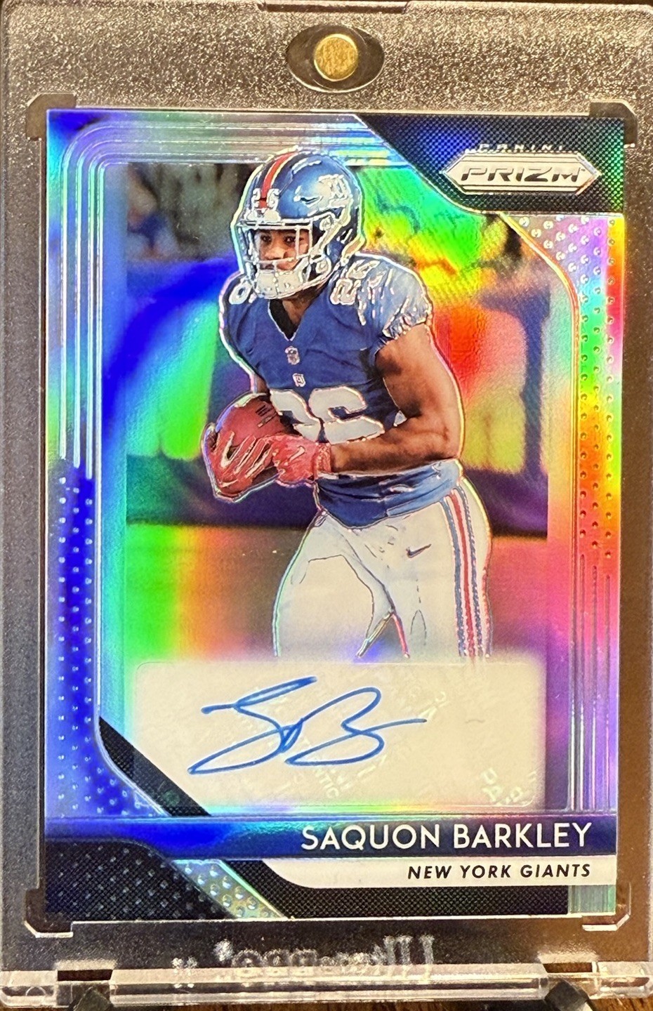 2018 Panini Prizm Rookie Autographs Saquon Barkley #RA-SB Silver Prizm
