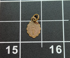Vintage Micro Miniature Sterling Silver Miraculous Medal &ndash; Scalloped Edge Cathol