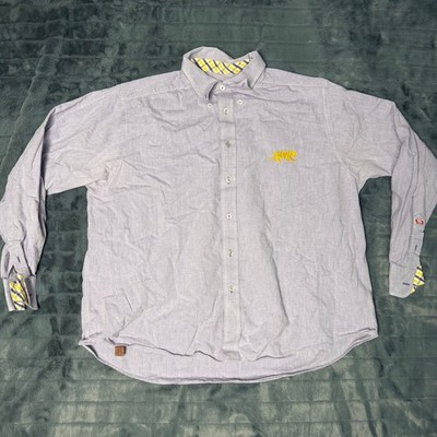 Pennington & Bailes Button Down Shirt Mens XXL LSU Purple Tiger Oxford Plaid