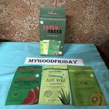 Face Mask Set Of 3 Gift Sets Que Bella Pro Fresh Faced Salon Care Skin Care NEW