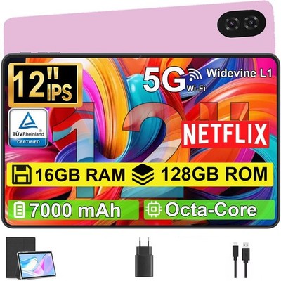 2025 Neueste Tablet 16GB RAM 256GB ROM 12 Zoll Android15 Tablet 2SIM LTE 5G WiFi