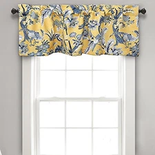  Dolores Light Filtering Window Curtain Valance, 52"W x 18"L (Pack of 1) Yellow