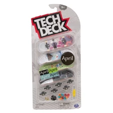 Tech Deck Fingerboard 4-Pack April Skateboards Customizable Collectibles Toys