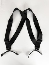 Duluth Trading Company Men's  2" Elastic Black Leather Button Suspenders