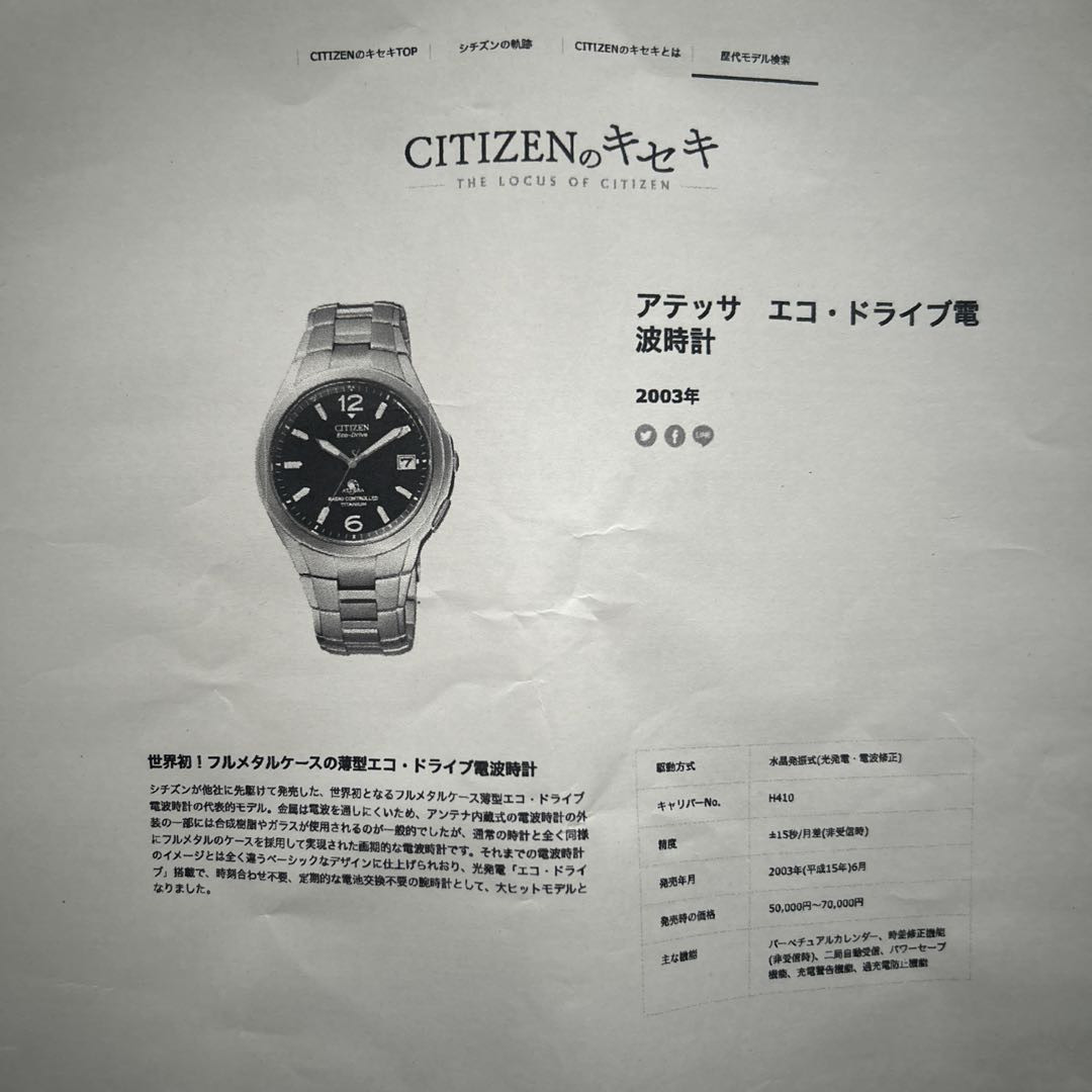Citizen Attesa H410-T003788 Analog Solar Men Men'S Watch Radio