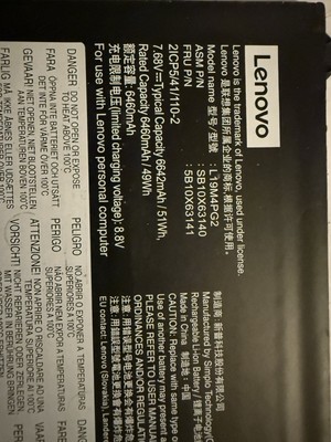 ORIGINAL LENOVO FLEX 5 13IML05 CHROMEBOOK AKKU P/N L19M4PG2 / 5B10X63141 EX