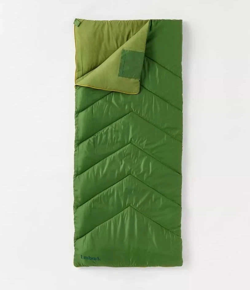 Embark 50°F Adult Sleeping Bag Travel-Friendly Lightweight Green Polyester 75"x3