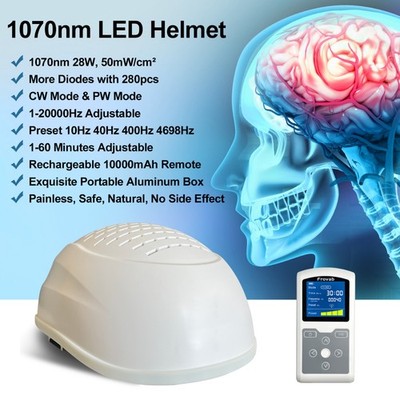 NIR 1070nm Brain Therapy Helmet for Alzheimer Support and Cognitive Enhancement