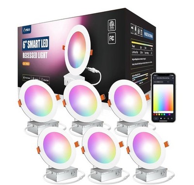 6 Pack 6  Smart LED Recessed Lights