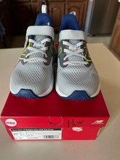 New Balance kids Rave run 1.5 W hook and loop grey blue mesh running New