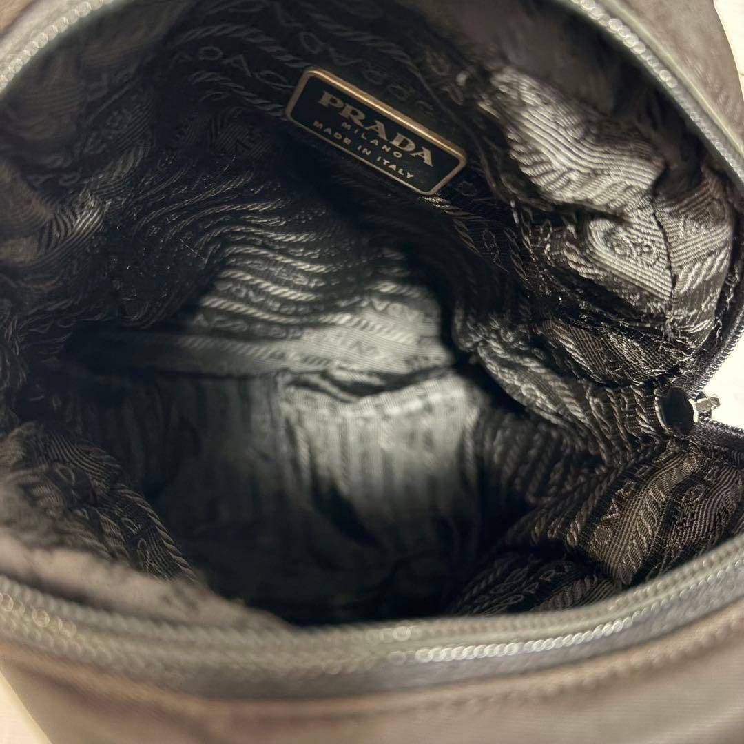 PRADA mini backpack triangular logo black nylon l… - image 8