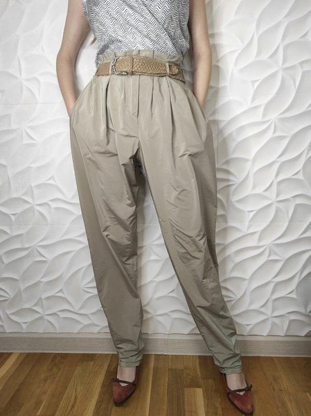 Women Lanvin Trousers Silver Polyester 40 / L / 48