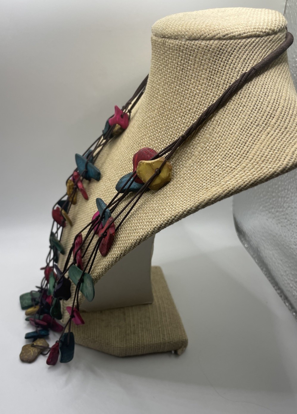 Statement Necklace Multicolor Coconut Shell Beads… - image 4