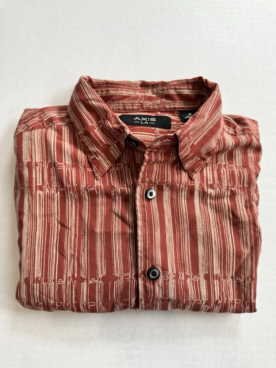 Axis Silk Short Sleeve Geometric Casual Button-Down Shirts for Men