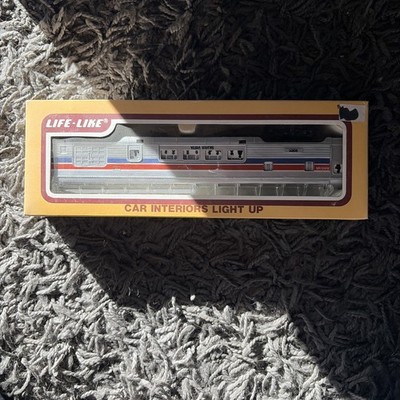 LIFE-LIKE  HO Scale 8077 Lighted Observation Passenger Train Car AMTRAK