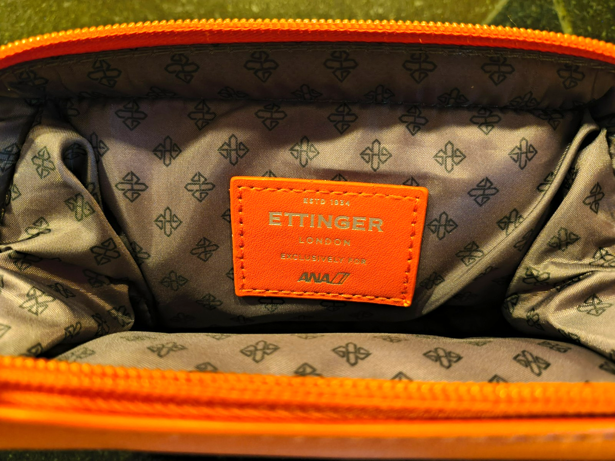 ETTINGER LONDON バック Ettinger London ANA Pouch Orange Canvas Leather Trim 8