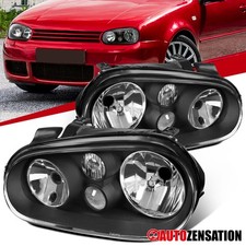 Fit 1999-2006 Vw Golf Gti Mk4 Black Projector Headlights Lamps Leftright 99-06