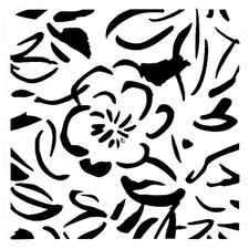 Really Great Stencils, Loose Floral Stencil, 4x4", Flowers, Background, Flower