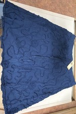 Navy Blue L Women  s Skirt with Embroidered, Textured Detail